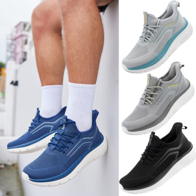 FitVille Men's Wide Walking Jogging Sneakers Athletic Shoes Lightweight Slip-on