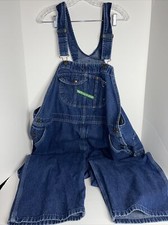 Key Imperial Mens 52/30 Dark Wash Carp Bib Overalls ZIP Fly