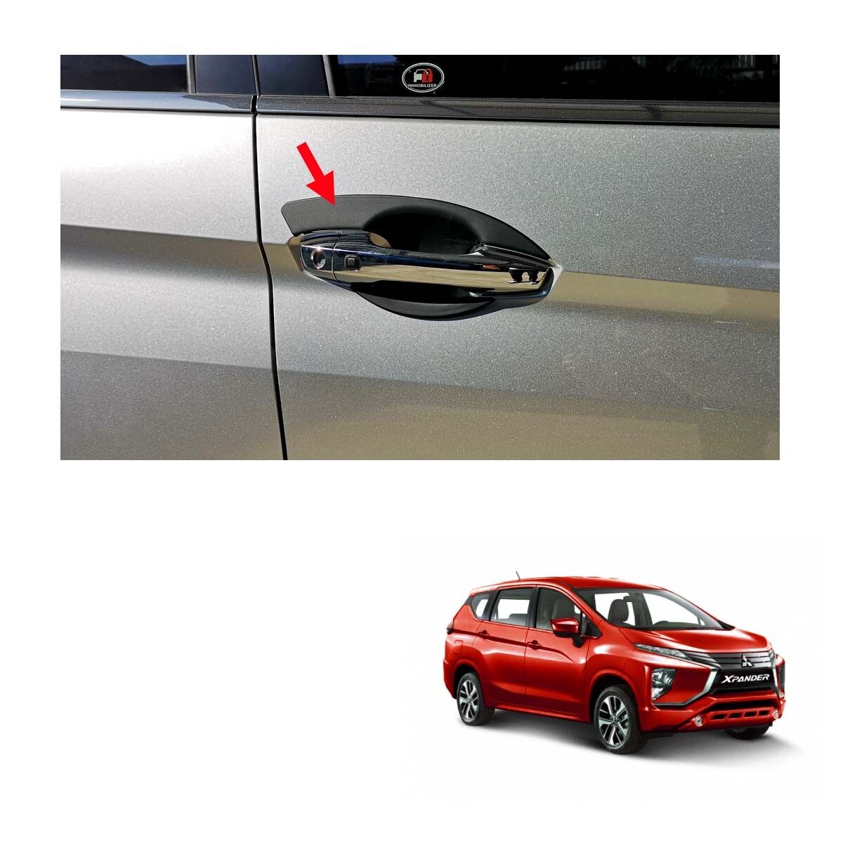 Door Handle Inner Cover Trim Black For Mitsubishi Xpander Mpv 2018