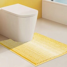 U Shaped Chenille Toilet Rug Non Slip Soft Absorbent Quick Dry Bath Mat 20x24