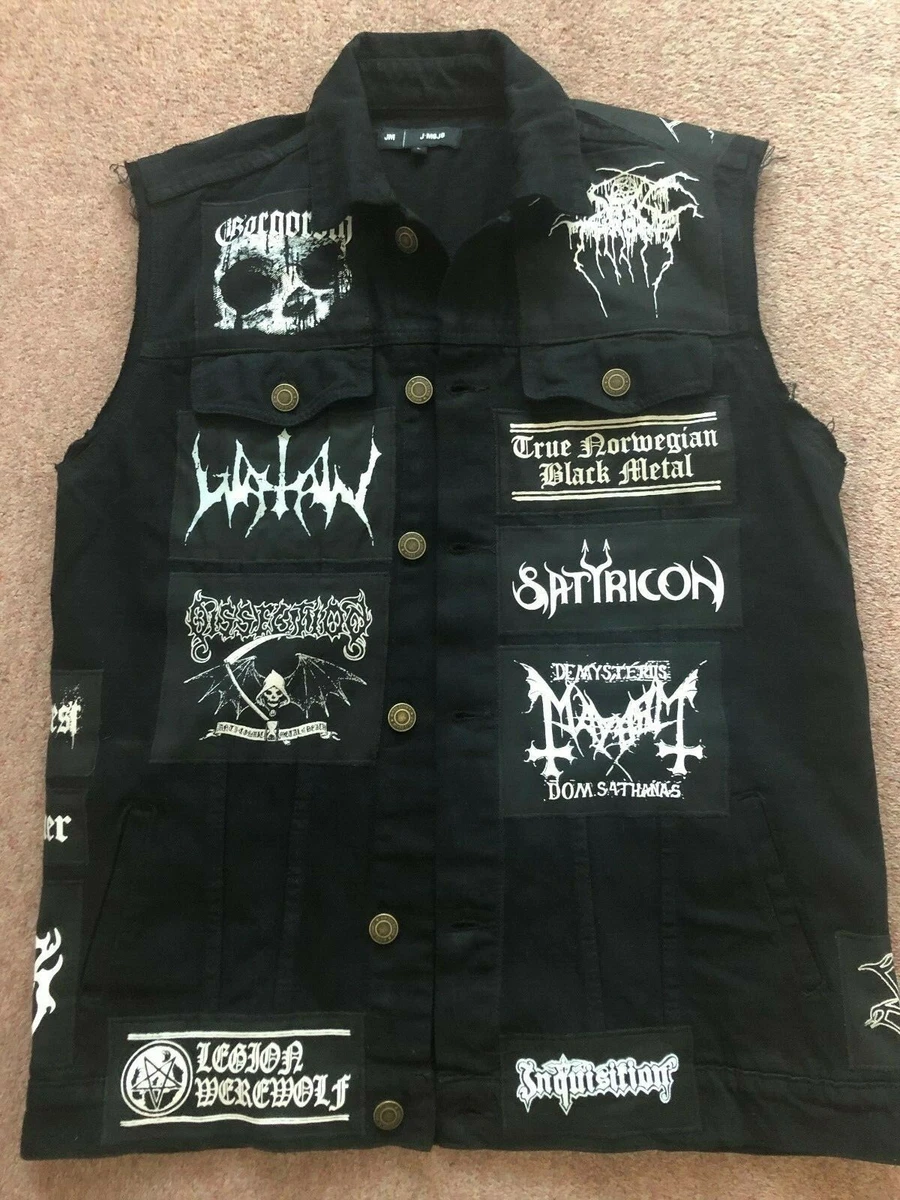 Battle Jacket Cut-Off Denim Vest Black Metal Patch Darkthrone Bathory Watain