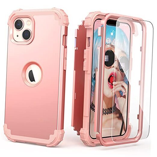 for iPhone 15 Plus Case with Screen Protector,for iPhone 15 Plus for Rose Gold