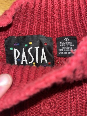 【OLD】salsation wear knit【USED】Sサイズ Vintage 80s 90s Pasta Brand Womens size Small Sweater Red Cable