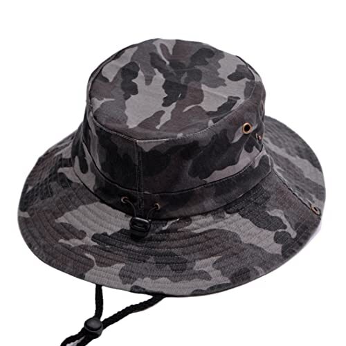 Cotton Denim Distressed Bucket Hat, Sun Hat, Hat for Men One
