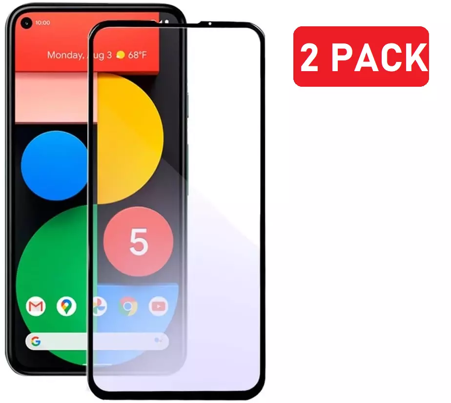 2 Pack Full Coverage For Google Pixel 5 5G Tempered Glass Screen Protector