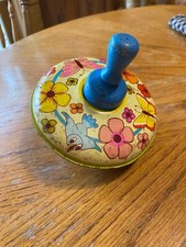 VINTAGE 1960's OHIO ART TIN 5" SPINNING TOP TOY LITHO