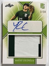 2021 LEAF PERFECT GAME REESE CHAPMAN PATCH AUTO 2/20
