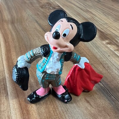 RARE Mickey Mouse Matador/ Bull Fighter figure, Bullyland Disney VTG 80s Germany