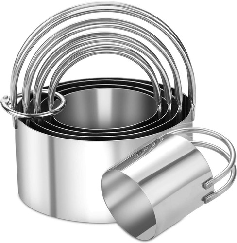 Biscuit Cookies Cutter Set 5Pcs Round Stainless Steel Professional Baking Tools