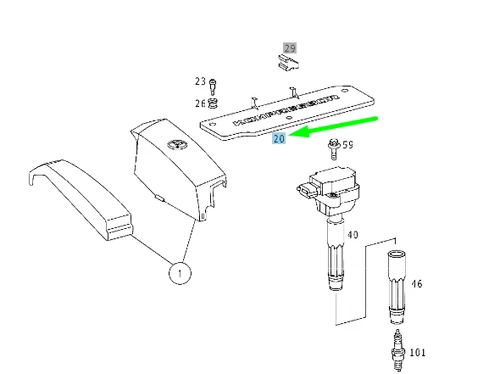 NEW MERCEDES-BENZ SLK R170 ENGINE COVER TRIM A1111501975 GENUINE - Picture 2 of 12