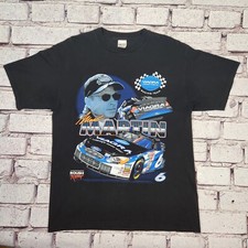 Vintage Mark Martin Checkered Flag Sport Racing T Shirt Viagra Mens Large VTG
