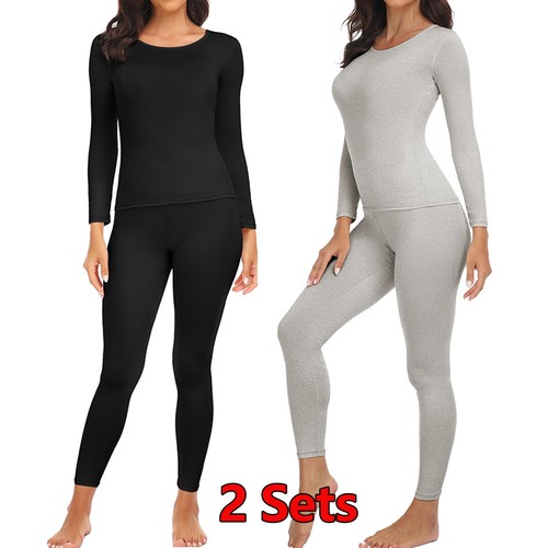 Conjunto de 2 piezas de ropa interior térmica de invierno para mujer Johns capa base superior inferior conjunto 2XL - Imagen 17 de 28