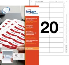Image of Avery Printable Inserts, 75x27mm, Quick & Clean Separation (7527)
