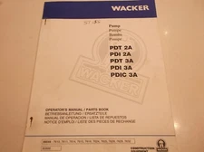 Wacker Pump PDT2A,3A, PDI 2A,3A PDIC 3A Operator's Manual & Parts Book JJ1