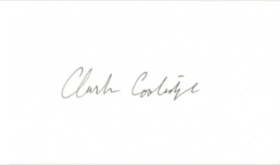 Clark Coolidge signed autographed index card! AMCo COA! 19485