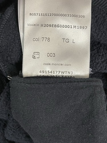 Moncler Hoodie Mens Large Blue JW Anderson Designer Pullover Sweater Adult - Picture 14 of 16