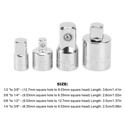  4 Pcs Socket Reducer Steckschlüssel-Adapter Reduzierstücke Für