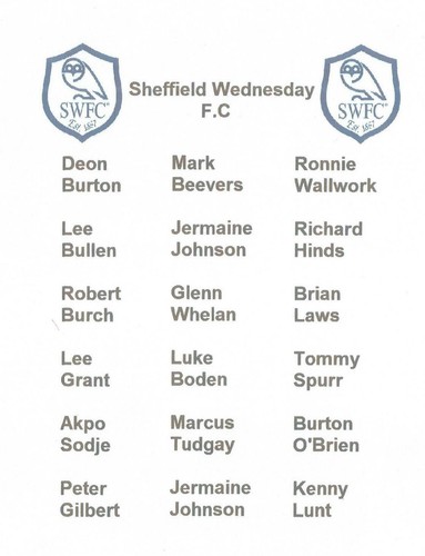 SHEFFIELD WEDNESDAY F.C SIGNED 2007/2008 A4 (12x8) TEAMSHEETx18+COA*BURTON*LAWS* - Picture 2 of 2