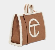 Ugg Nwt Sheepskin Telfar Tote Bag With Duster Bag Size Large In Chestnut