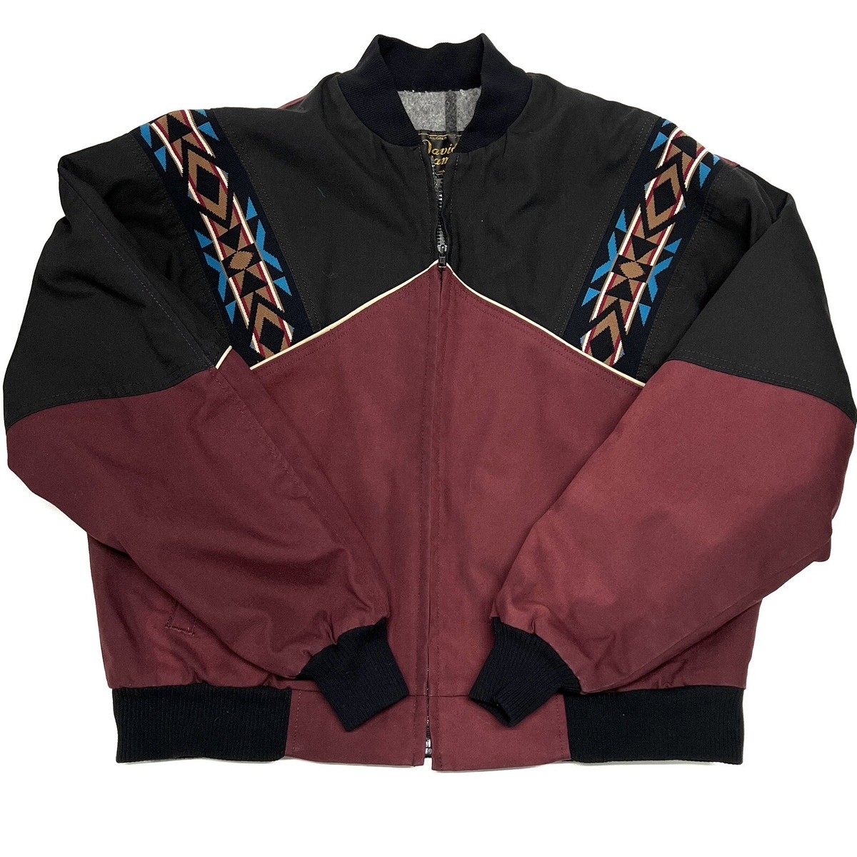 David James　ジャケット　ブルゾン　ネイティブ VTG DAVID JAMES Aztec Print Jacket Blanket Lined Distressed