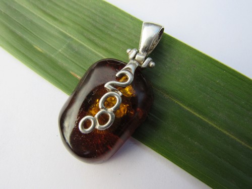 Pendentif Argent Silver et AMBRE " pour l'an 2000 " - Foto 2 di 4