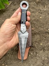 VIKING KUNAI throwing knife, Handmade Damascus Steel Double Edged Dagger Knife