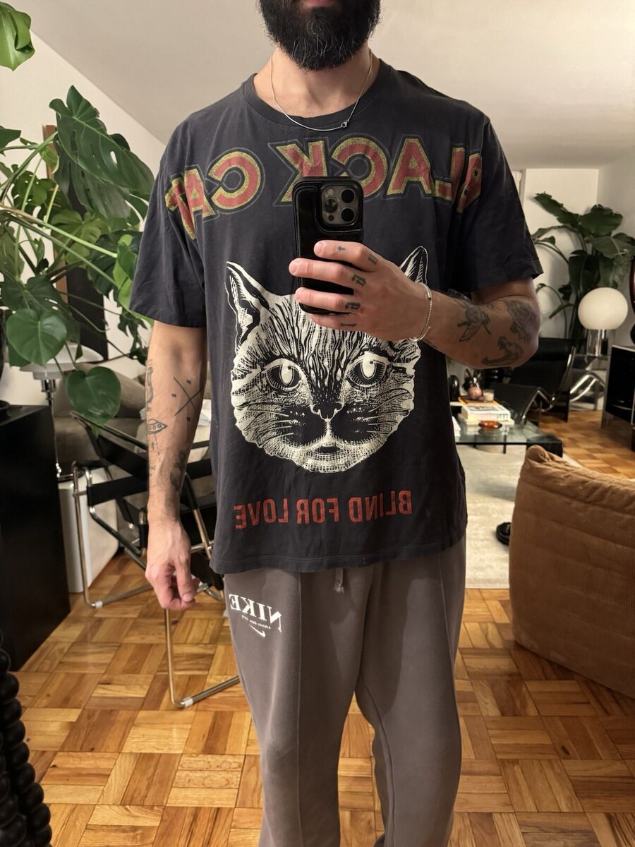 Gucci Black Cat T-ShirtShort Sleeve Size XL Authentic | eBay Gucci Black Cat T-ShirtShort Sleeve Size XL Authentic | eBay