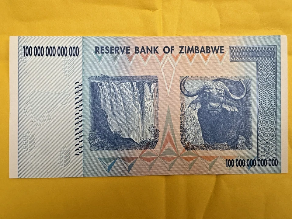 🔥 AUTHENTIC ZIMBABWE 100 TRILLION DOLLAR 🔥 AA/2008 P-91 🔥 UNCIRCULATED - Image 2 of 4