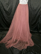 Jenny Yoo Bridesmaid Wedding Separates Skirt 6 Wine Pleated Tulle NEEDS ZIP/HEM