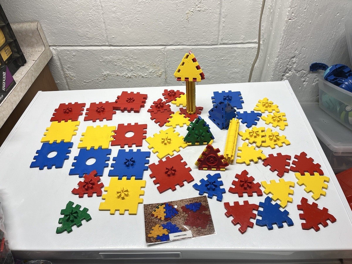 Zaks Sak Building Toy Set - Vintage Ohio Art Geometry Game Zaks Sak Building Toy Set - Vintage Ohio Art Geometry Game