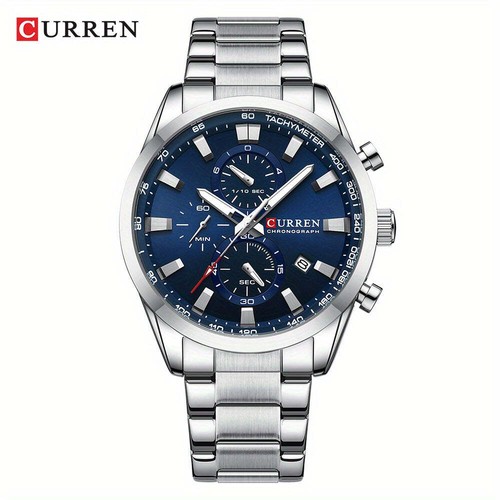 CURREN Business Men's Watch Steel Band Multifunctional Chronograph Wristwatch Wa - Picture 10 of 10