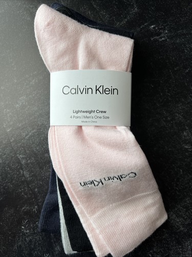 NWT Calvin Klein Mens 4-Pack Lightweight Crew Socks One Size Assorted