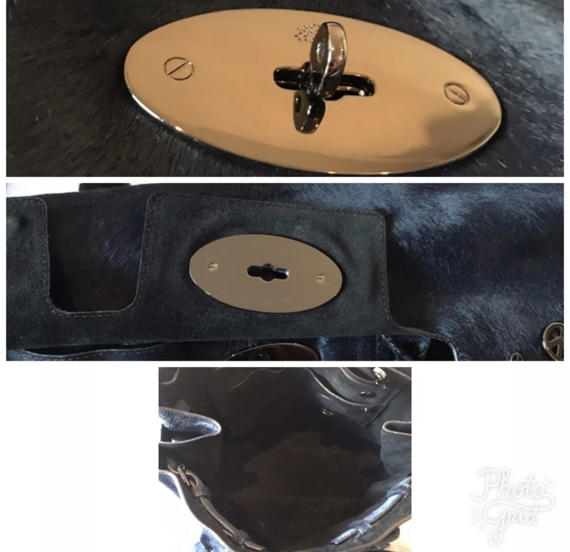 Rare Ltd Ed Mulberry Peace And Love Bayswater - Midnight Calf Hair image 5