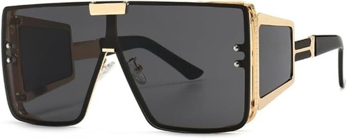 Women's Men's Sunglasses Designer Flat Lens Fashion Oversized Gold Frame Stylish - Picture 62 of 62