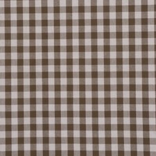 Gingham Check Brown Fabric Woven Curtain Crafts Cushions Upholstery per metre