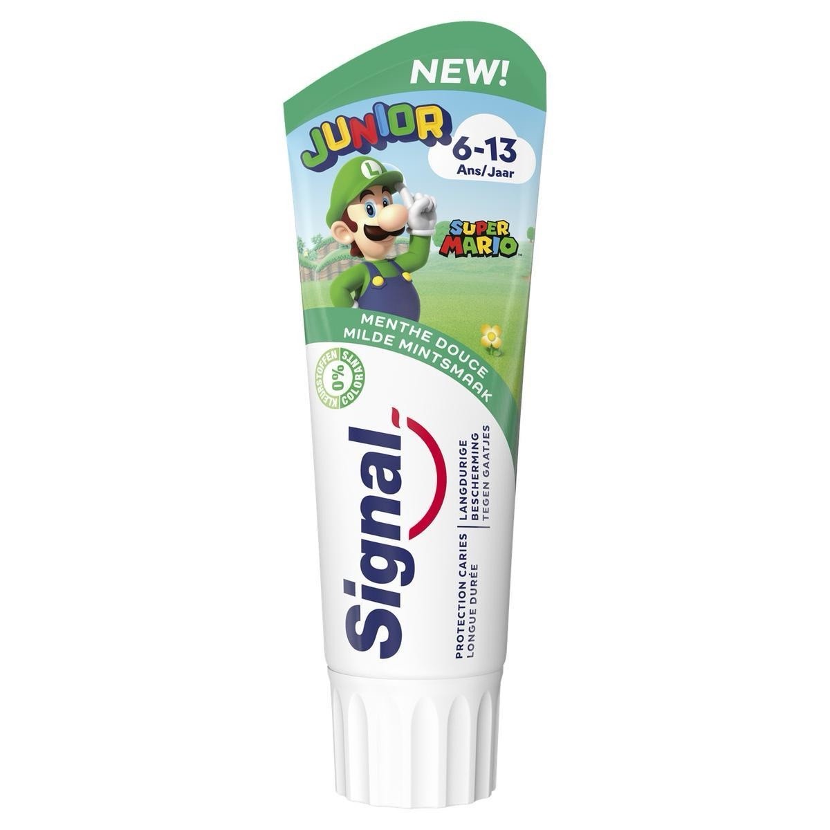 Dentifrice enfant 6-13 ans Signal Junior Super Mario rituel brossage des dents ludique matin et soir
