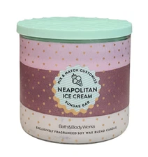 NEW Bath & Body Works Neapolitan Ice Cream 3-Wick Candle 25-45 hours, 14 oz