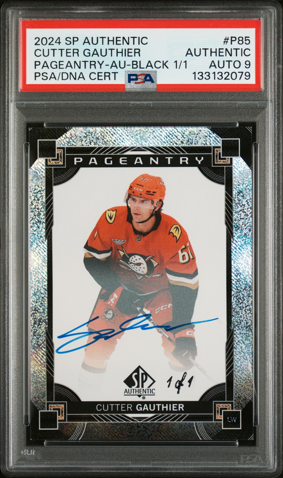 2024 UD SP AUTHENTIC PAGEANTRY #P-85 CUTTER GAUTHIER 1/1 PSA AUTHENTIC AUTO 9