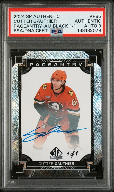 2024 UD SP AUTHENTIC PAGEANTRY #P-85 CUTTER GAUTHIER 1/1 PSA AUTHENTIC AUTO 9