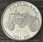 SILVER TOWNE .999 FINE SILVER ART ROUND - FARMALL 1941 MD TRACTOR