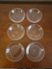 Lot of 6 Vintage 6" Pyrex 206 Fluted Edge Glass Pie Tart Plates