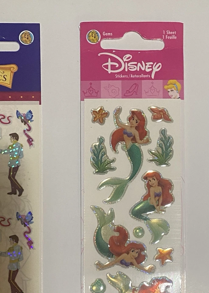 Pegatinas Sandylion vintage nuevas en paquete Disney princesa Cenicienta Ariel Sirenita Foto 2 de 4