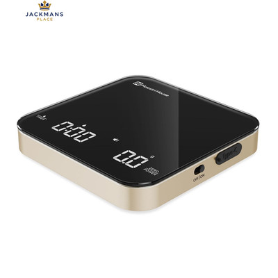 Wiederaufladbare Mini Kaffeewaage mit Timer, Maestri House Standard, Schwarz&Gold