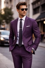 Purple Haze 2 Piece Suit Wedding Prom Suit Coat Pant Formal Dress Bespoke