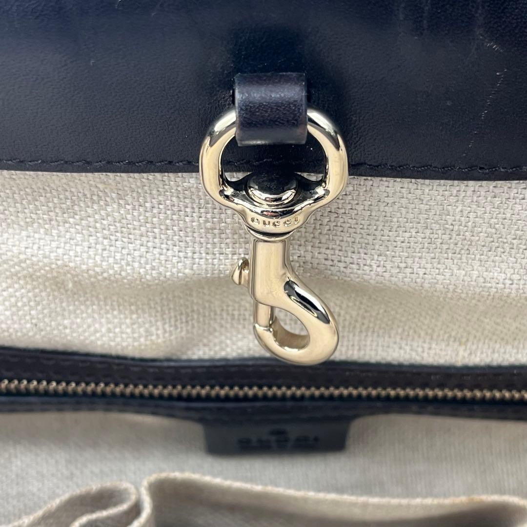 GUCCI Canvas Leather Tote Bag with Pouch Brown Made in Italy, A4 Size, Authentic thumbnail 11