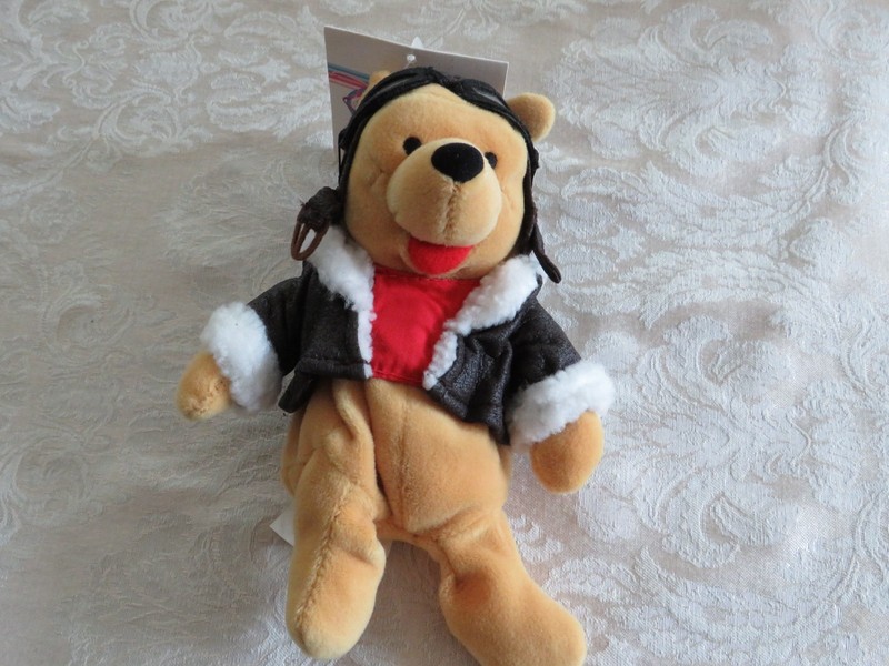 Disney Winnie the Pooh Pilot Bean Bag Plush 8" Store Exclusive Vintage NWT