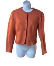 Geiger Austria Boiled Wool Jacket 42 Rust Alpine Button Front