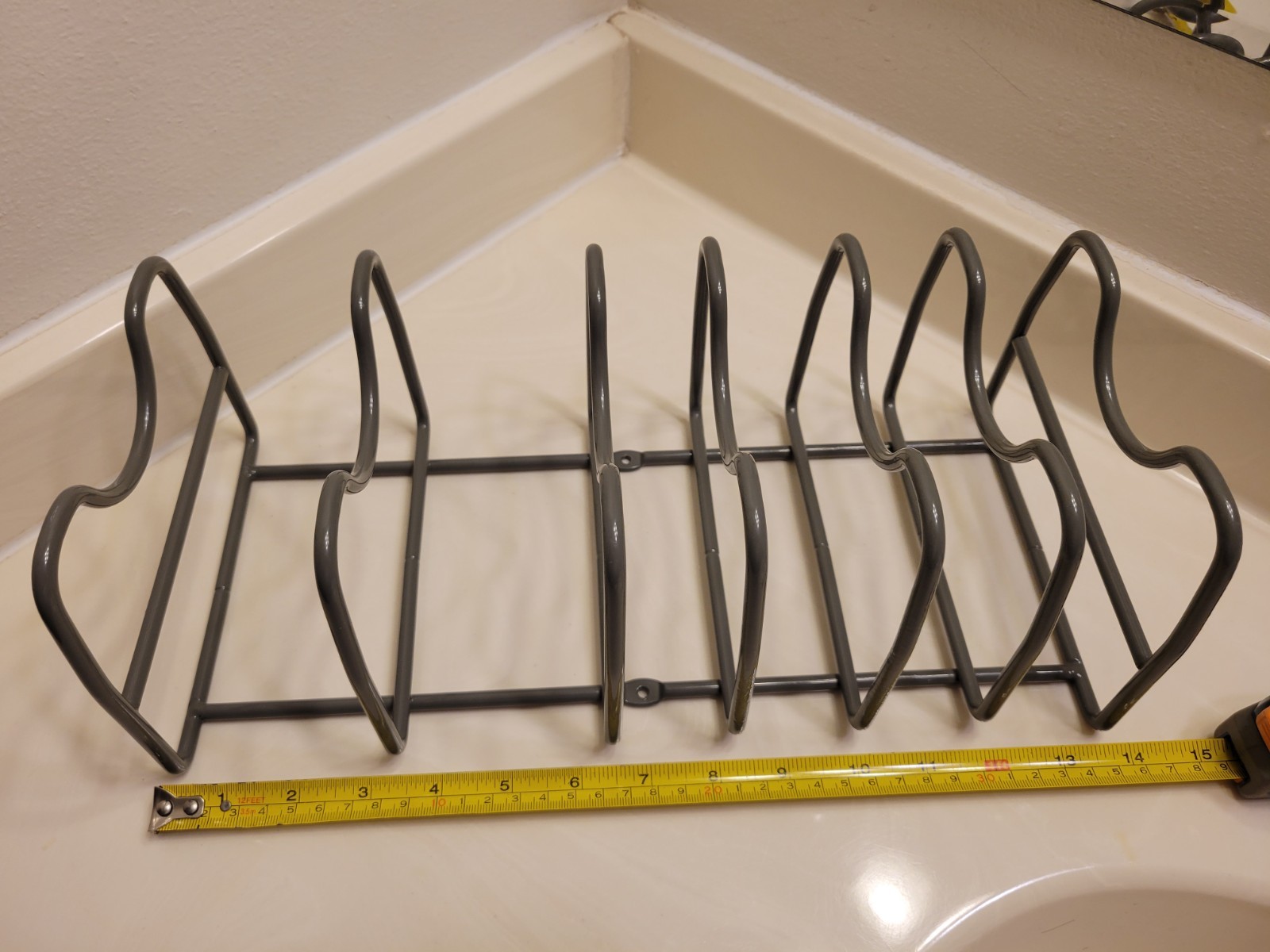 POTS & PANS ORGANIZER / 14" x 6.5" x 5" / HEAVY GAUGE!! / GRAY!!