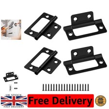 Black Iron Flush Hinges 4pcs - 2 Inch for Doors, Cabinets & Windows