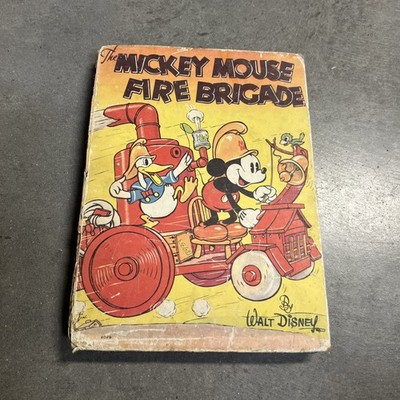 The Mickey Mouse Fire Brigade, Walt Disney Vintage Storybook 1st Ed 1936 HC